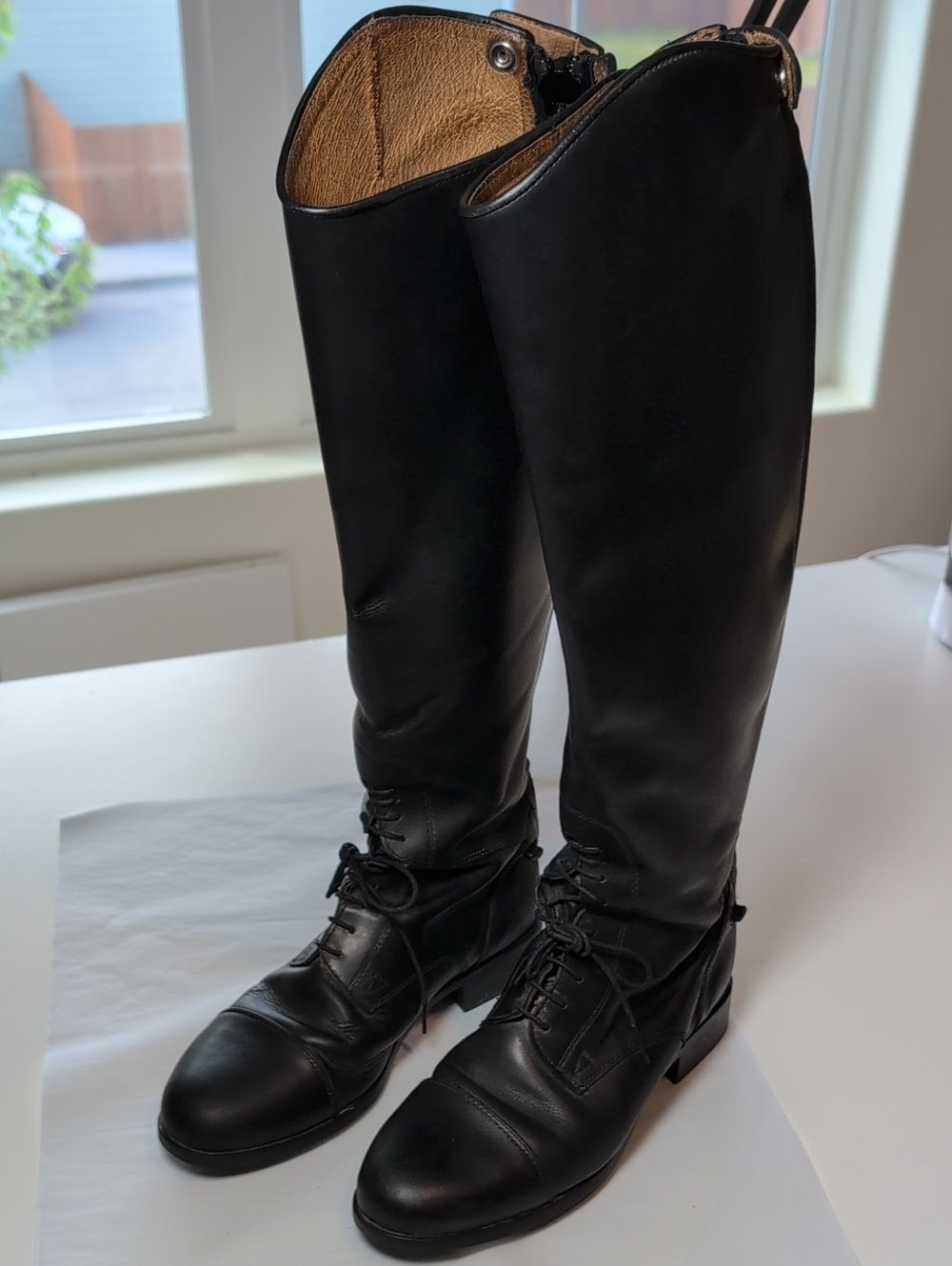 Ariat Men's Black Tall Leather Riding Boots with Lace Front
